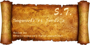 Segesvári Teréz névjegykártya
