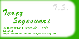terez segesvari business card