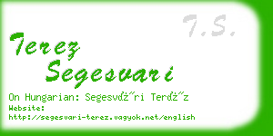 terez segesvari business card